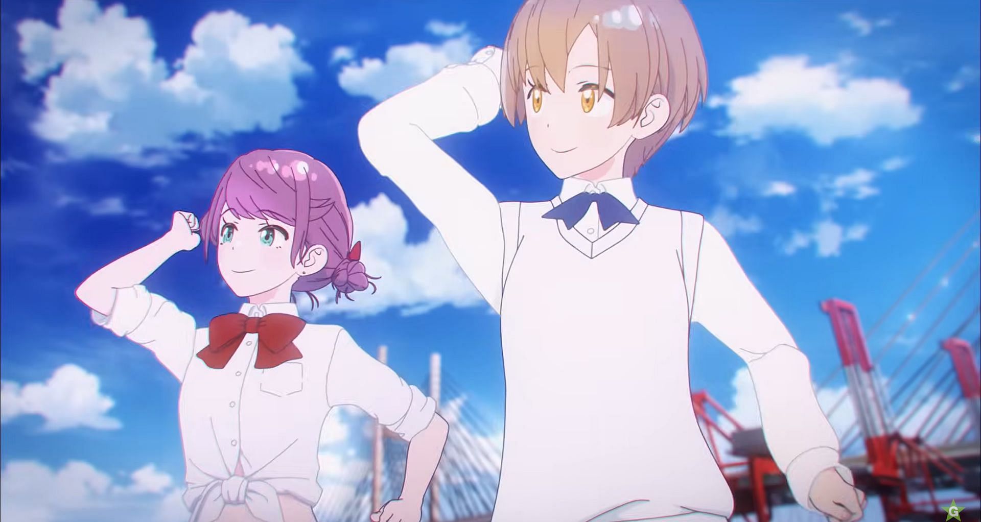 Shiori Maezawa and her friend as seen in the anime (Image via SANZIGEN)